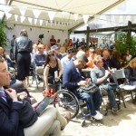 Besökare i Arkitekturträdgården under seminariet